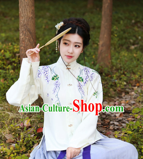 Traditional Chinese Ancient Ming Dynasty Princess Clothing Garments Suits Dresses Complete Set for Women