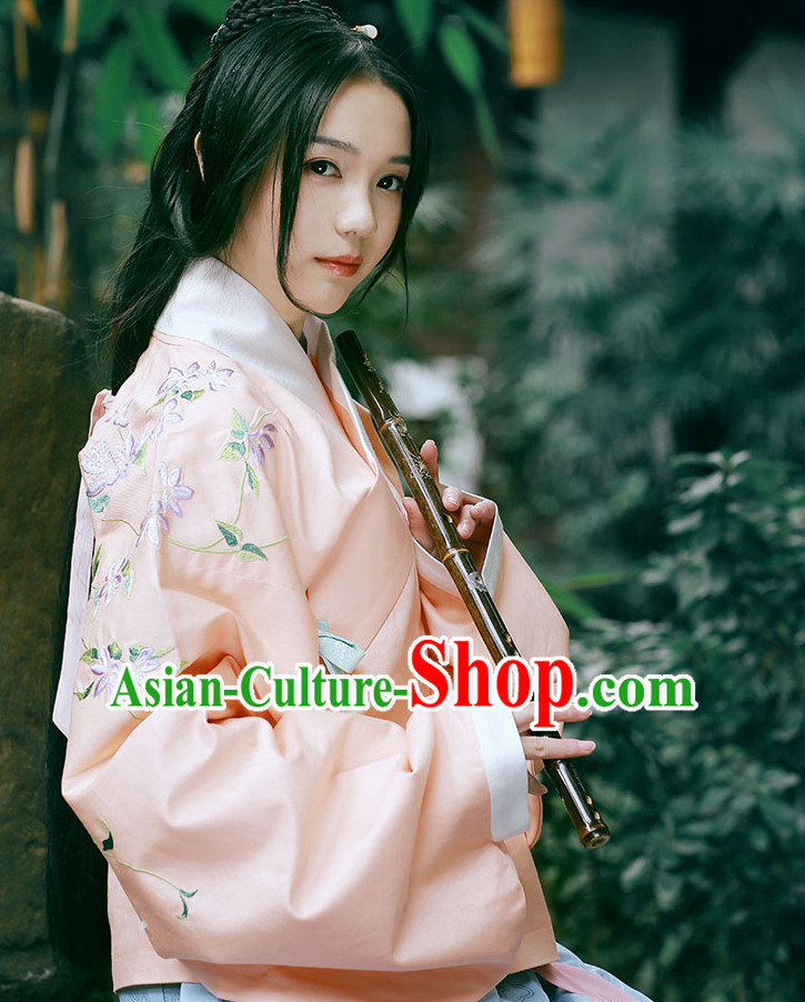 Traditional Chinese Ancient Ming Dynasty Costumes Clothing and Headgear Complete Set for Women