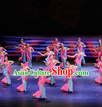 Chinese Classical Drum Dance Costume Folk Dancing Costumes Traditional Chinese Dance Costumes Asian Dancewear Complete Set for School Girls