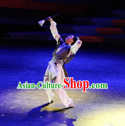 Chinese Classic Dance Costume Folk Dancing Costumes Traditional Chinese Dance Costumes Asian Dancewear Complete Set for Men Boys