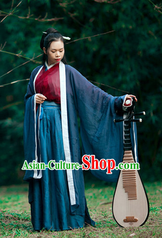 Women Han Fu_Hanfu Clothing Hanzhuang Historical Dress Historical Clothing and Accessories Complete Set