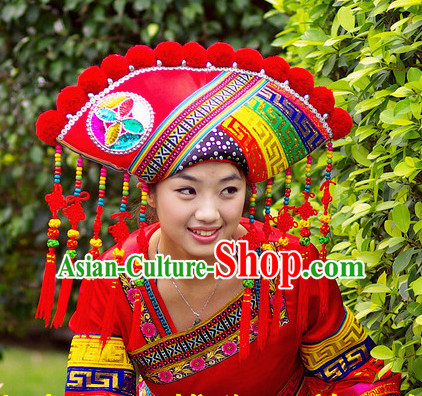 Chinese Ethnic Handmade Guangxi Zhuang Hat for Women