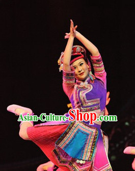 Chinese Xinjiang People Folk Dance Ethnic Dresses Traditional Wear Clothing Cultural Dancing Costume Complete Sets for Women