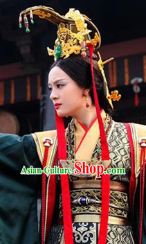 China Han Dynasty Imperial Royal Quene Hairpins Hair Accessories Hairstyle Wigs Chinese Oriental Hairstyles Headpieces