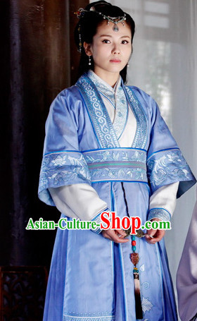 Ancient Chinese Nirvana in Fire TV Drama Superheroine Costumes Clothing and Hair Pieces Complete Set