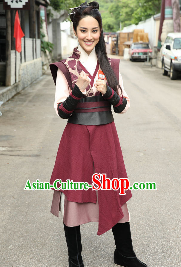 Ancient Chinese Swordswoman Hanfu Han Fu Clothing Complete Set