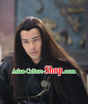 Chinese Ancient Black Long Wigs for Men