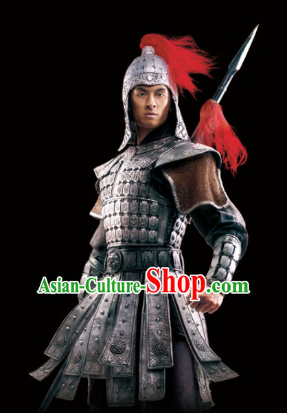 Ancient Chinese General Body Armor Costumes Complete Set for Men
