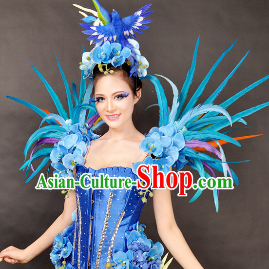 Unique Design Blue Bird Stage Costumes Theater Costumes Professional Theater Costume for Women