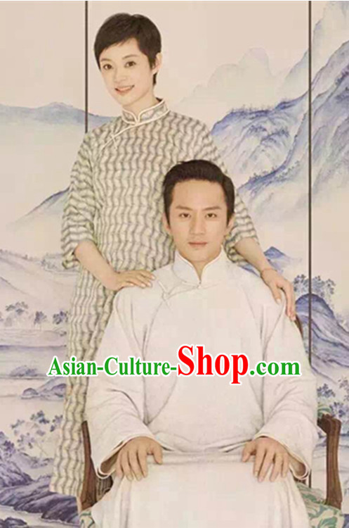 Top Chinese Traditional Men and Women's Clothing _ Apparel Chinese Traditional Dress Theater and Reenactment Costumes Complete Set