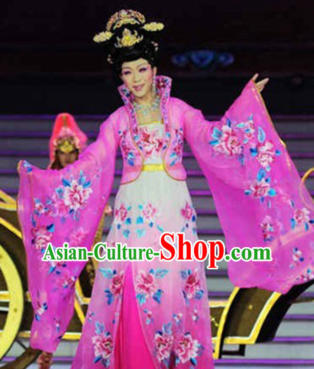 Chinese Ancient Women's Clothing _ Apparel Chinese Traditional Dress Theater and Reenactment Costumes and Hat Complete Set