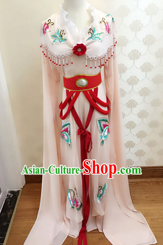 Chinese Classical Yue Opera Long Sleeves Dance Costumes Huang Mei Opera Costume Complete Set for Women Girls Children Adults