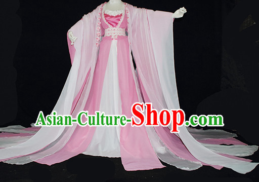 Top Pink Chinese Imperial Royal Princess Traditional Wear Queen Dresses Fairy Cosplay Costumes Ideas Asian Cosplay Supplies Complete Set