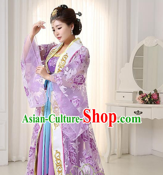 Traditional Chinese Stage Dancing Costume Chinese Classical Dance Costumes and Headpieces Complete Set for Women