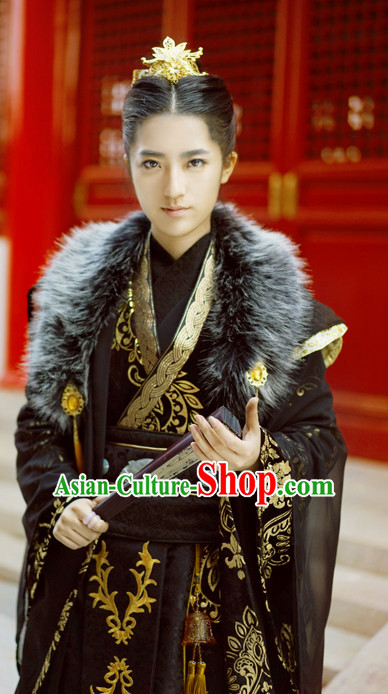 Royal Palace Imperial Emperor Hanfu Hanzhuang Han Fu Han Clothing Traditional Chinese Dress National Costume Complete Set for Men or Boys