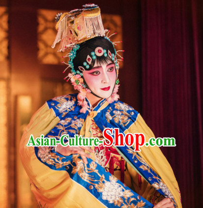Ancient Chinese Opera Dress National Costumes and Headpieces Complete Set for Women