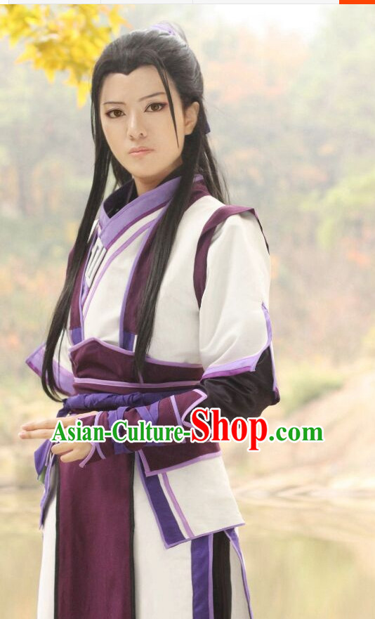 Ancient Chinese Style Halloween Costumes Cosplay Cos Fighter Knight Costume Complete Set for Men