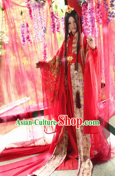Top Chinese Bridegroom Wedding Dress Hanfu Clothing Theater and Reenactment Costumes Complete Set