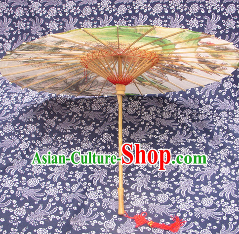 Asian Dance Umbrella China Handmade Traditional Painting Umbrellas Stage Performance Umbrella Dance Props