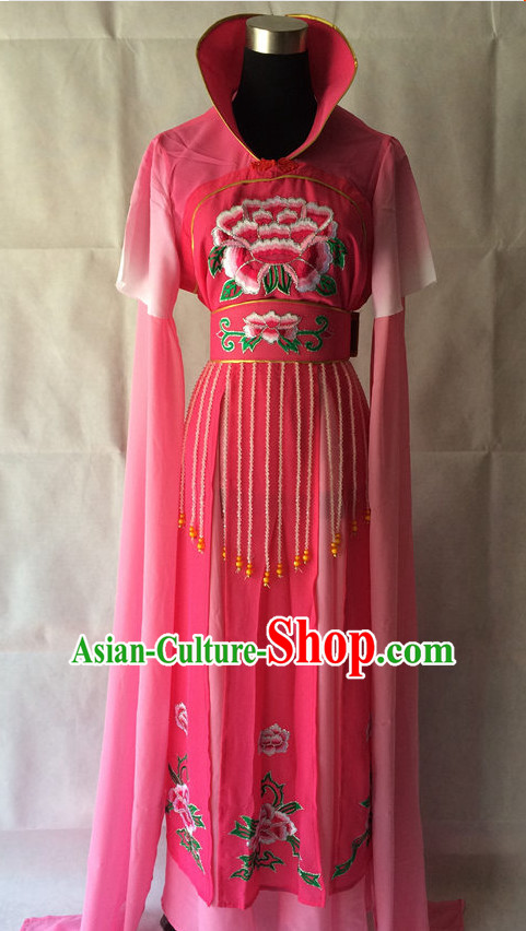 Long Sleeves China Beijing Opera Women Costume Embroidered Robe Stage Costumes Complete Set