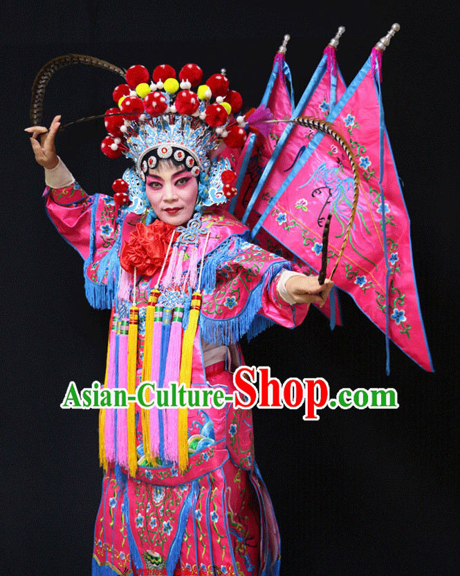 Chinese Opera Beijing Opera Peking Opera Hua Dan Costume Embroidered Robe Hua Dan Opera Costumes and Headdress Complete Set