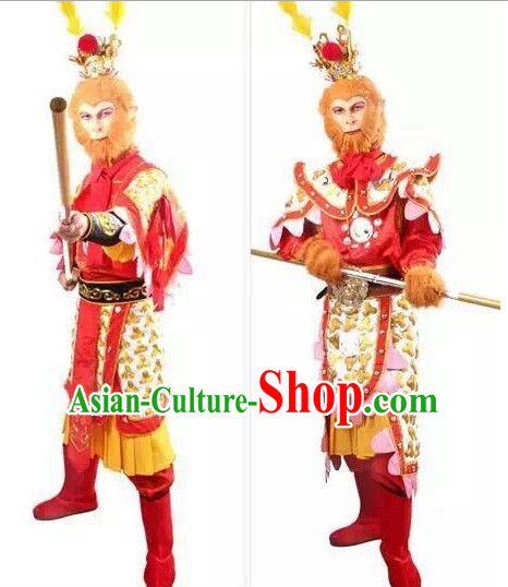 Chinese Sun Wukong Armor Hanfu Dress Gown Costumes Ancient Costume Clothing Complete Set