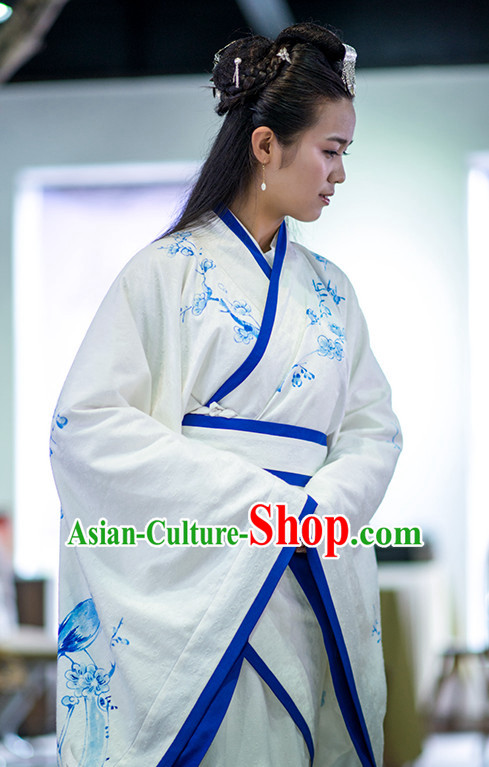 Ancient Chinese Princess Quju Dresses Traditional Royal Stage Hanfu Classical Dress National Costumes Clothing and Hair Jewelry Complete Set