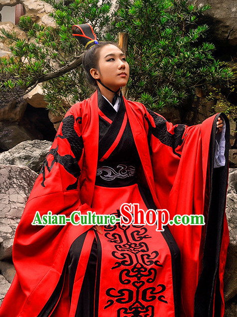 Ancient Chinese Prince Wedding Dresses Hanfu Classical Dress National Ceremonial Costumes Clothing and Crown Complete Set