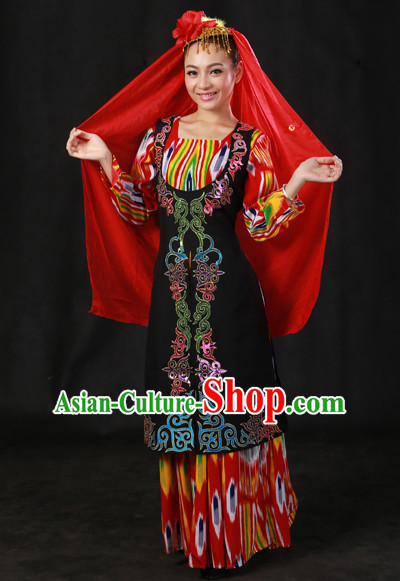 Xinjiang Minority Women Dresses Ethnic Clothing Minority Dance Costume Minority Dress