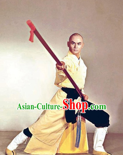 Chinese Ancient Kung Fu Monk Costumes Complete Set for Men