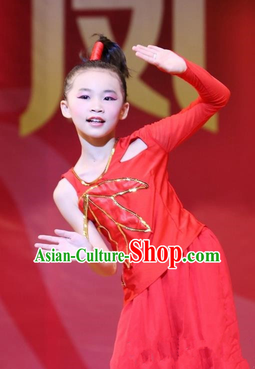 Traditional Chinese Yangge, Children Kindergarten Fan Dancing Wholesale Costume, Folk Dance Yangko Costume Dancewear for Kids