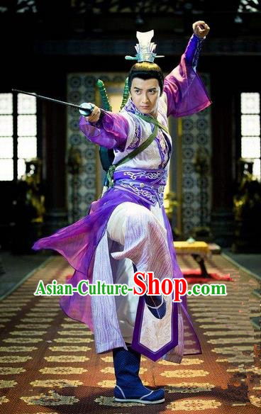 Traditional Chinese Costume Chinese Ancient Swordsmen Dress, Ming Dynasty Swordsmen Costume for Men