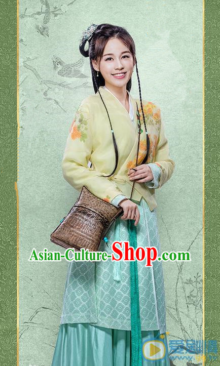 Traditional Chinese Ancient Heroine Fairy Costumes, Ancient Chinese Cosplay Swordswomen Knight Costume and Hair Accessories Complete Set for Women