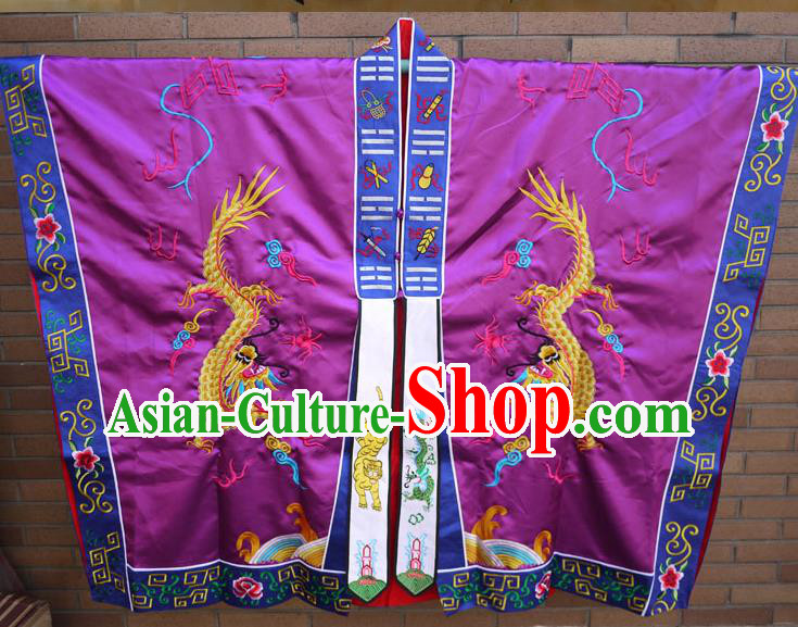 Traditional Chinese Wudang Uniform Taoist Cassock Robes Silk Embroidery Double Dragons Robe Ssangyong Robe for Men