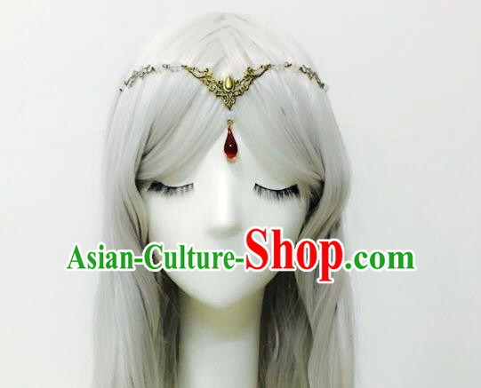 Traditional Chinese Ancient Jewelry Accessories, Ancient Chinese Imperial Princess Frontlet and Wigs Complete Set for Women
