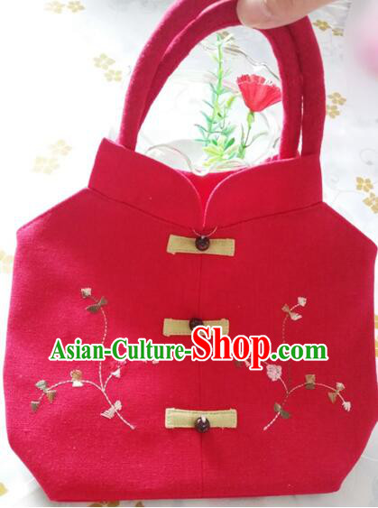 Purse Women Handbag Chinese Traditional Style Min Guo Lady Stage Play Property Red
