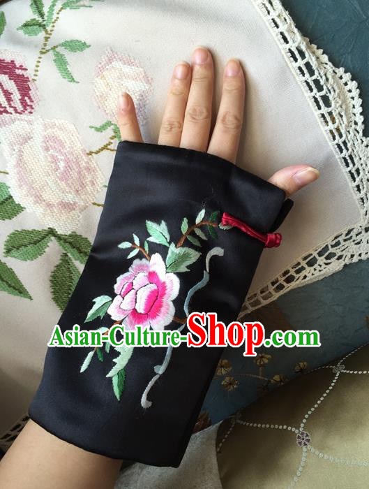Traditional Classic Women Clothing, Traditional Classic Chinese Silk Cotton Embroidery Cuff Handmade Embroidery Sleevelet