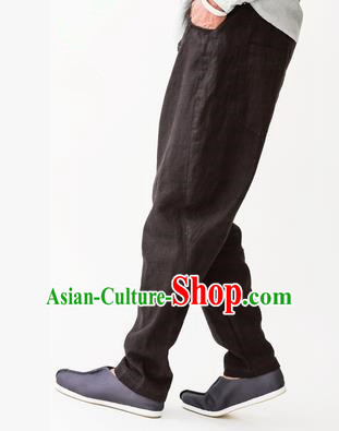 Traditional Chinese Linen Tang Suit Trousers, Chinese Ancient Costumes Linen Pants