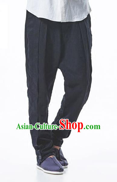 Traditional Chinese Linen Tang Suit Trousers, Chinese Ancient Costumes, Flax Baggy pants Crotch Trousers Yoga Pants