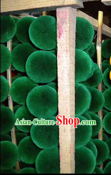 Peking Opera Head Wear Pompoms Accessories Pendant 2.5cm Green