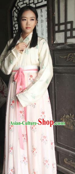 Traditional Chinese Tang Dynasty Princess Embroidered Costume, Asian China Ancient Imperial Concubine Hanfu Clothing for Women