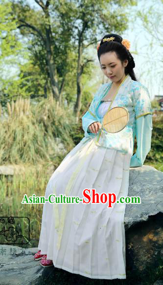 Traditional Chinese Song Dynasty Palace Lady Embroidered Costume, Asian China Ancient Imperial Concubine Hanfu Clothing for Women