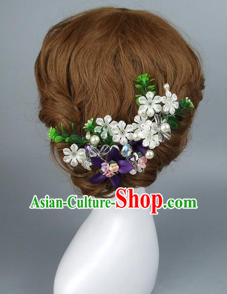 Top Grade Handmade Wedding Hair Accessories Flowers Hair Stick, Baroque Style Bride Headwear for Women