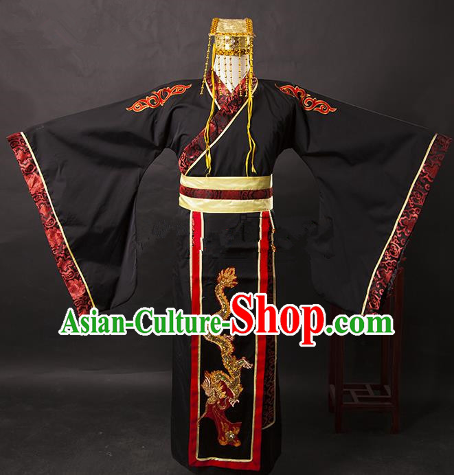 Traditional Ancient Chinese His Majesty Hanfu Costume, Asian Chinese Han Dynasty Emperor Clothing for Men