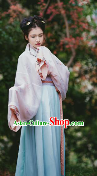 Traditional Chinese Ancient Wei and Jin Dynasties Imperial Concubine Costume, Asian China Princess Clothing for Women