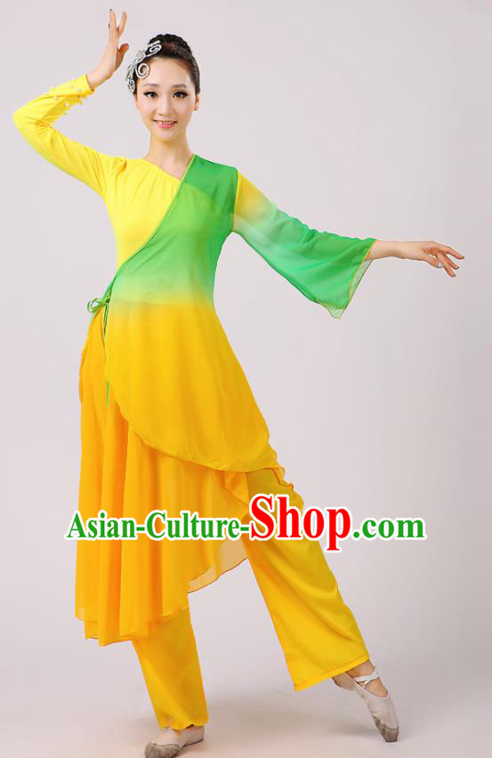 Traditional Chinese Yangge Dance Costume, Folk Fan Dance Green Uniform Classical Dance Clothing for Women