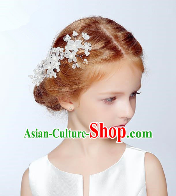 Handmade Children Hair Accessories Flowers Hair Stick, Princess Halloween Model Show Headwear Hair Claw for Kids