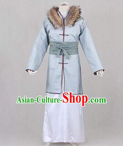 Traditional Ancient Chinese Costume, Asian Chinese Han Dynasty Scholar Embroidered Clothing for Men