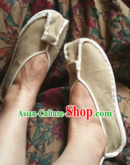 Traditional Chinese National Linen Shoes Monk Shoes, China Handmade Shoes Hanfu Martial Arts Shoes for Women