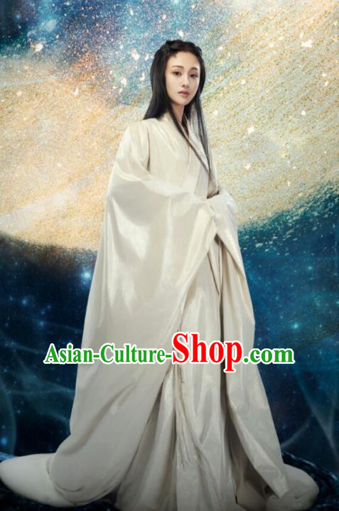 Asian China Han Dynasty Palace Lady Fairy Hanfu Costume and Headpiece Complete Set, Traditional Chinese Ancient Princess Embroidered Clothing for Women